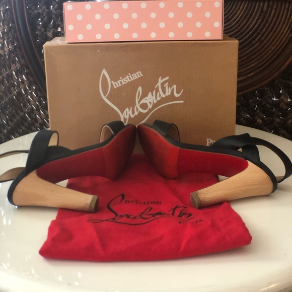 SOLD Christian Louboutin ETRI Wood Sandals Authen - Picture 10 of 16